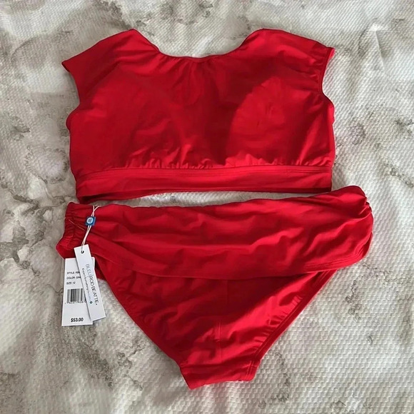 Bleu Rod Beattie Behind The Seams Crop Bikini Top Size 14 and Kore Sarong Hipste - Picture 8 of 11